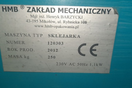 SKLEJARKA DO KARTONÓW KLAPOWYCH HMB MIKOŁÓW